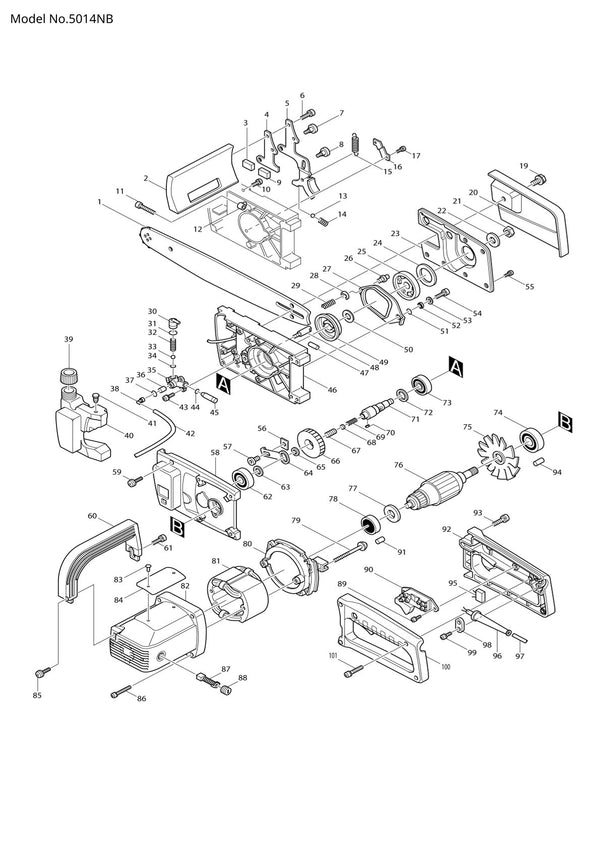 Vue éclatée Makita 5014NB - page 1