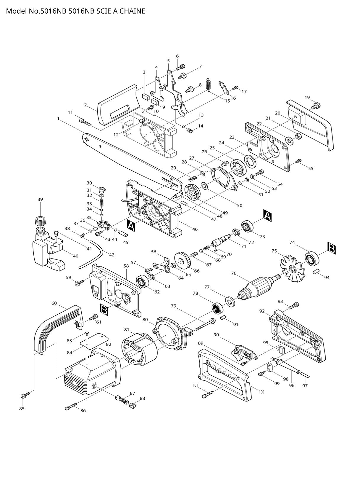 Vue éclatée Makita 5016NB - page 1