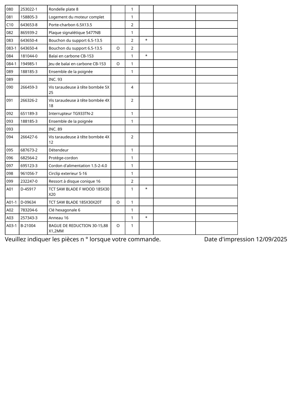 Vue éclatée Makita 5477NB - page 4