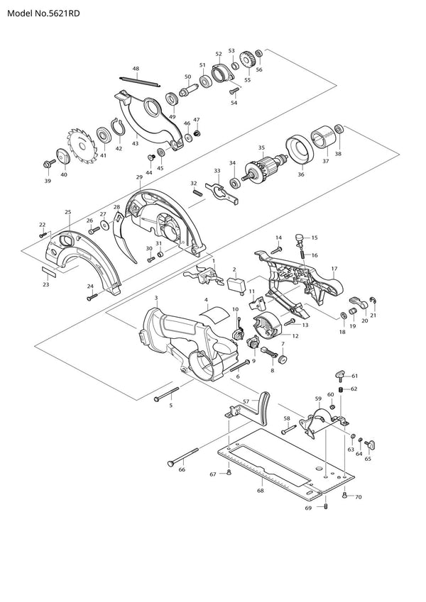 Vue éclatée Makita 5621RD - page 1