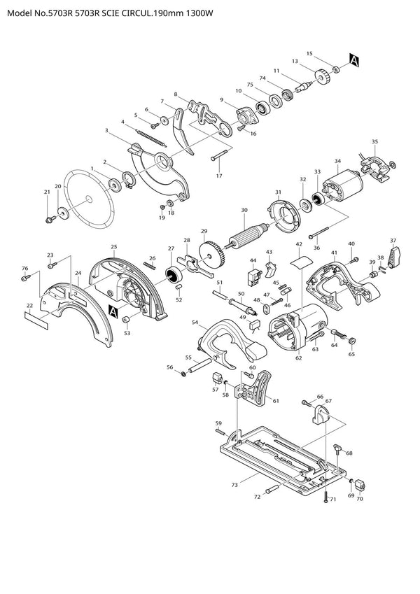Vue éclatée Makita 5703R - page 1
