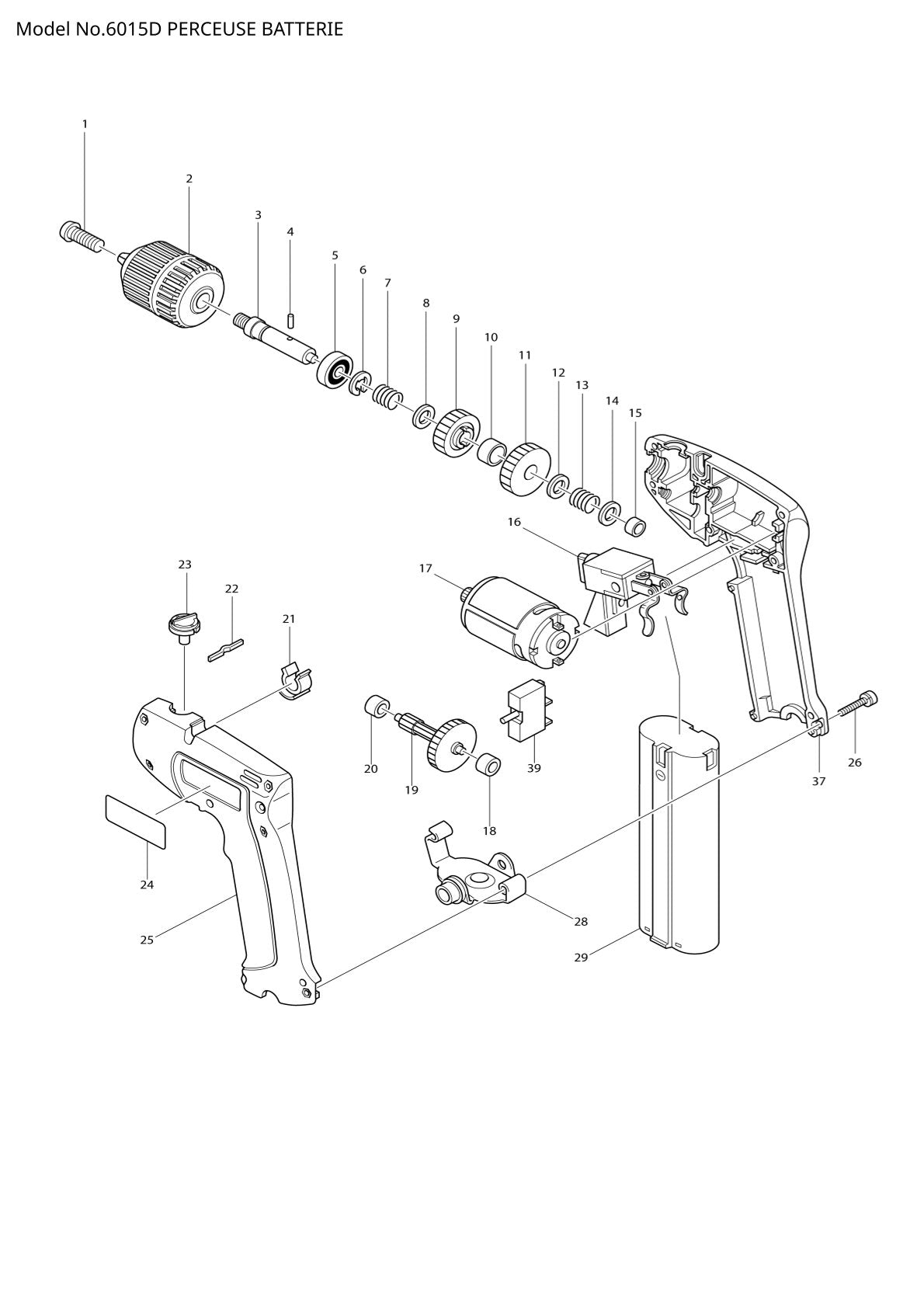Vue éclatée Makita 6015D - page 1