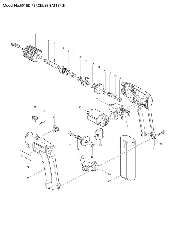Vue éclatée Makita 6015D - page 1
