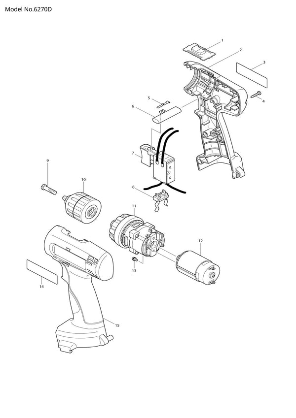 Vue éclatée Makita 6270D - page 1