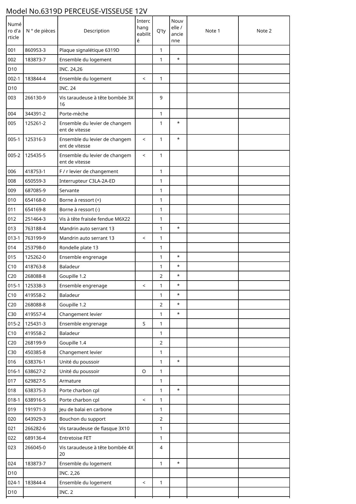 Vue éclatée Makita 6319D - page 2