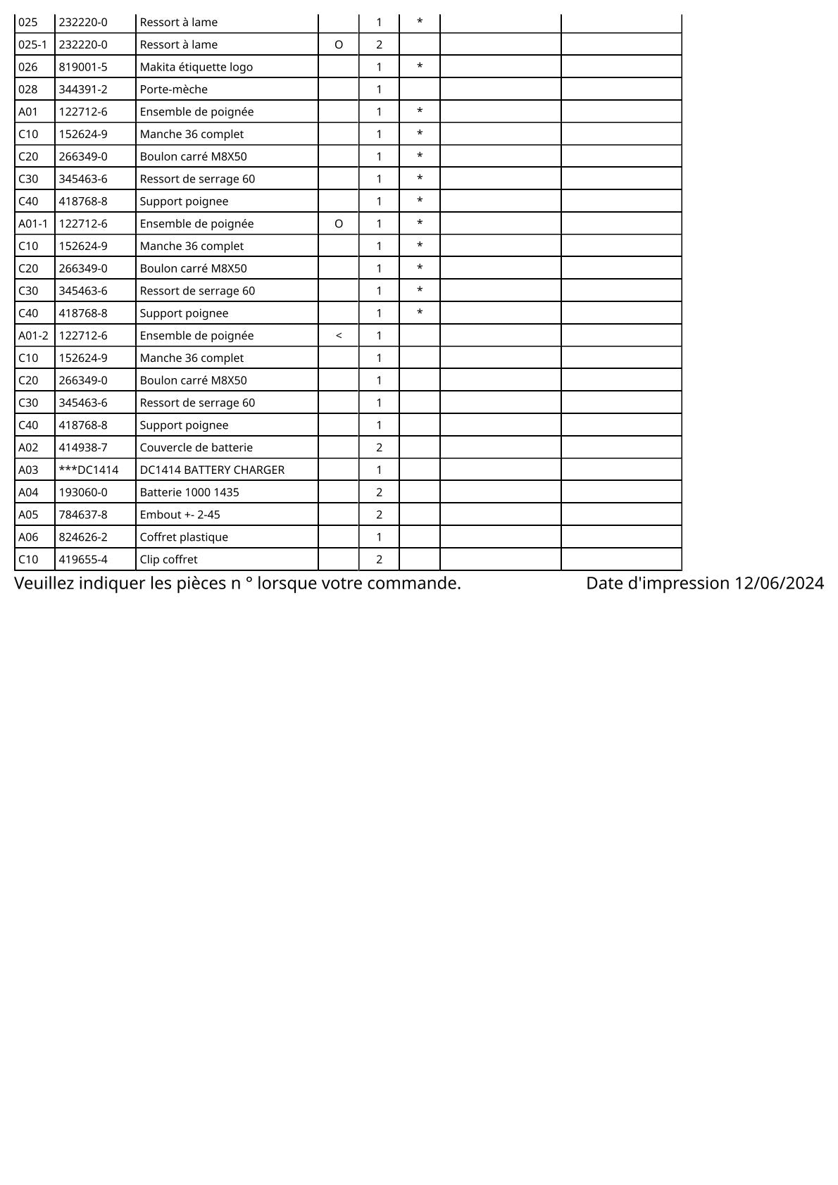 Vue éclatée Makita 6339D - page 3