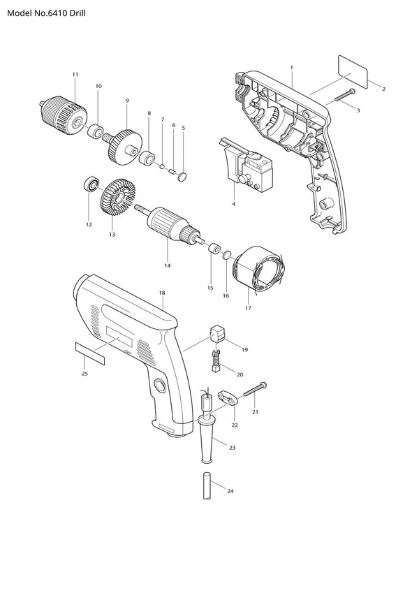 Vue éclatée Makita 6410 - page 1