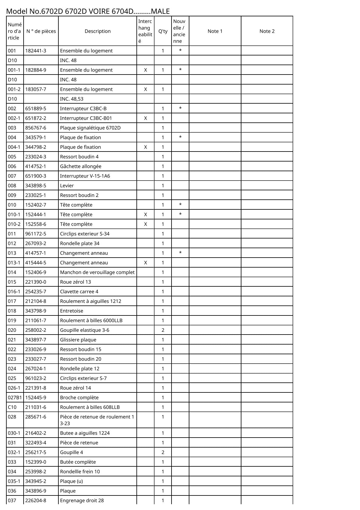 Vue éclatée Makita 6702D - page 2