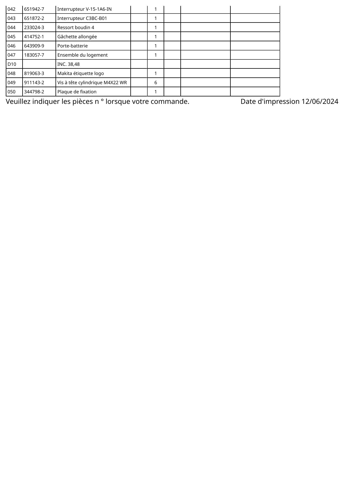 Vue éclatée Makita 6705D - page 3