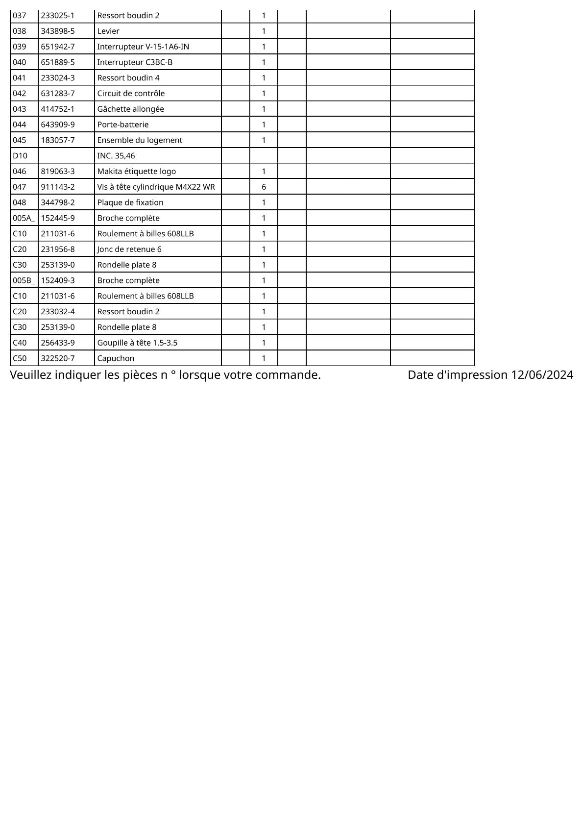 Vue éclatée Makita 6706D - page 3