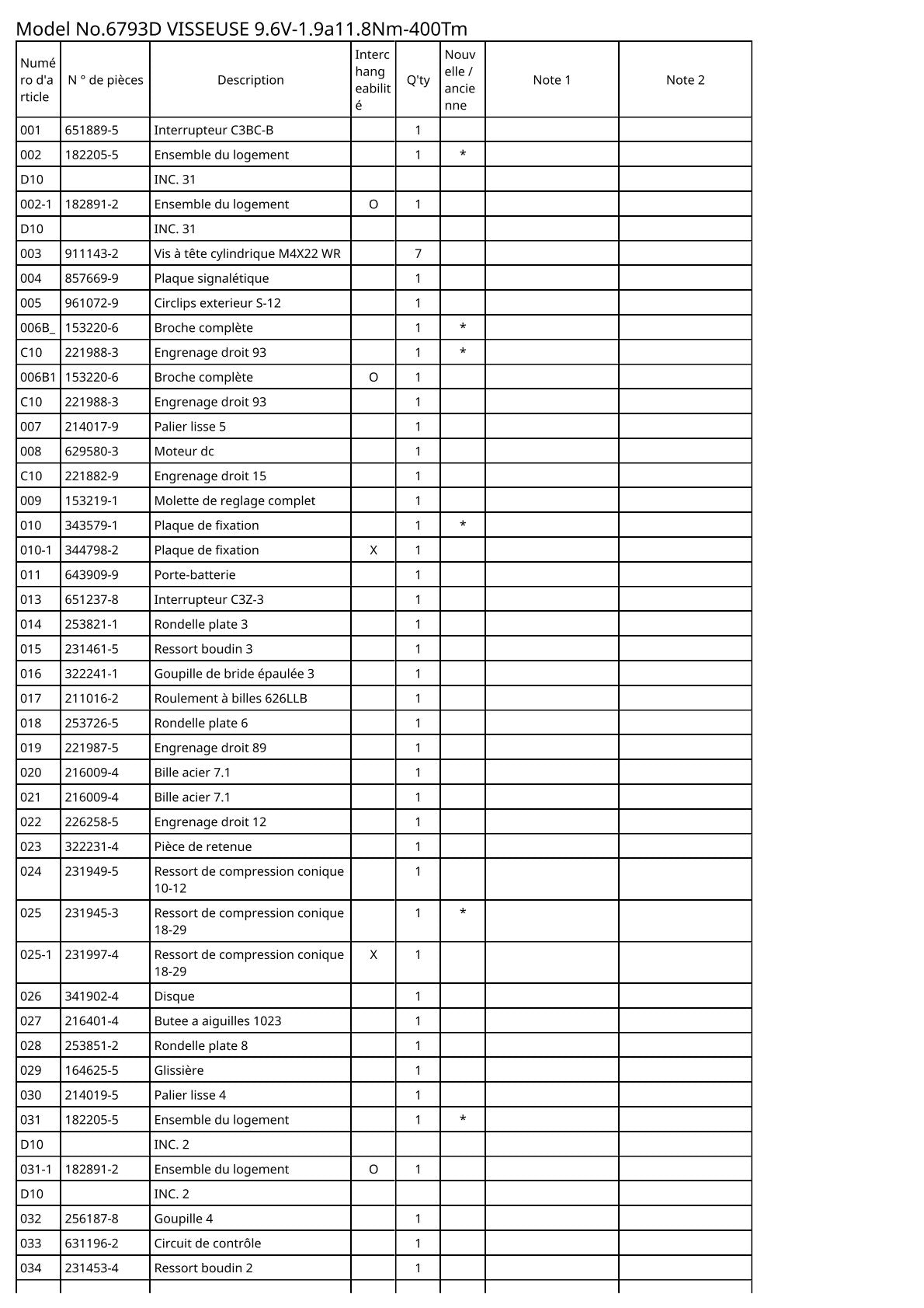 Vue éclatée Makita 6793D - page 2