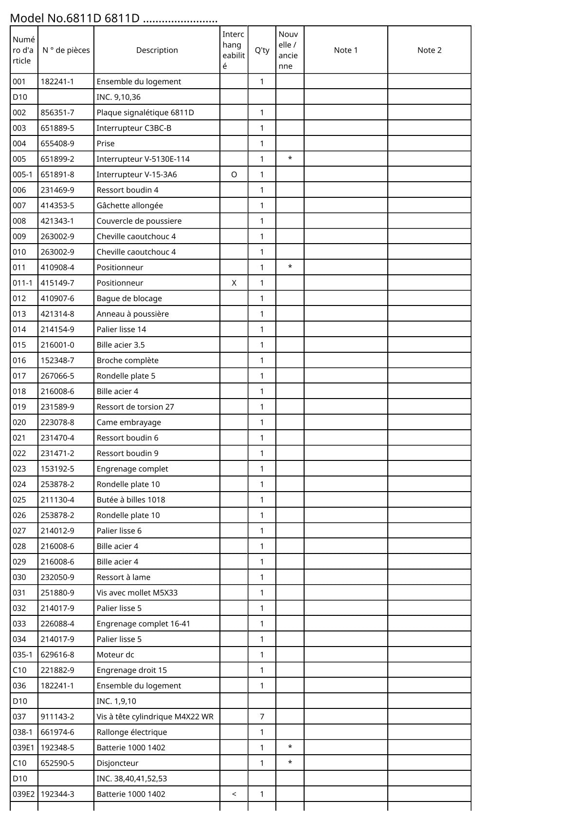 Vue éclatée Makita 6811D - page 2