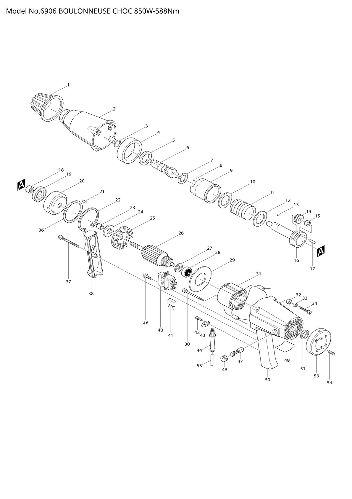 Vue éclatée Makita 6906 - page 1