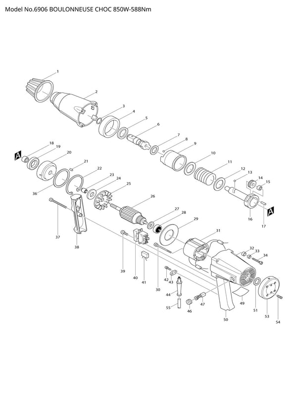 Vue éclatée Makita 6906 - page 1