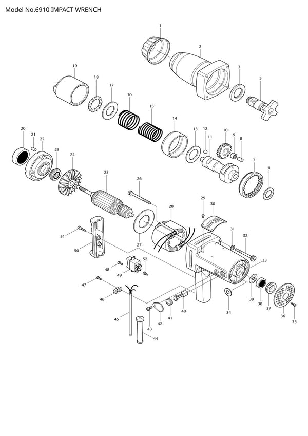 Vue éclatée Makita 6910 - page 1