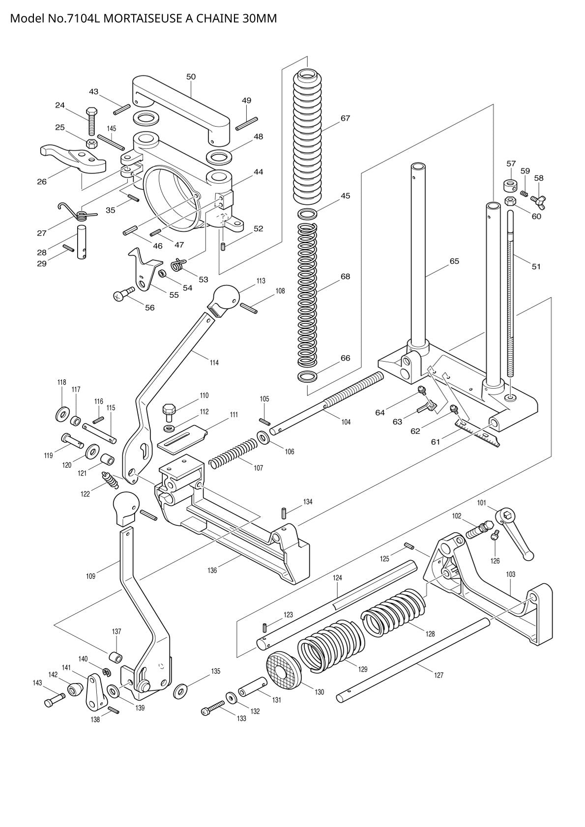 Vue éclatée Makita 7104L - page 2