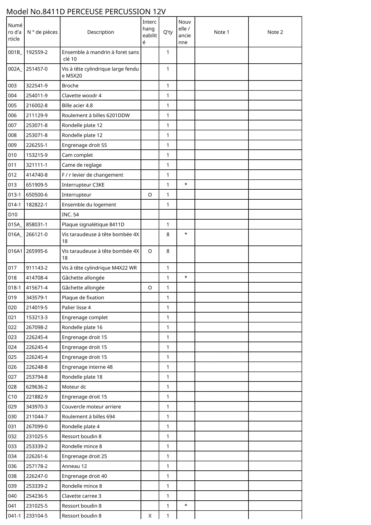 Vue éclatée Makita 8411D - page 2