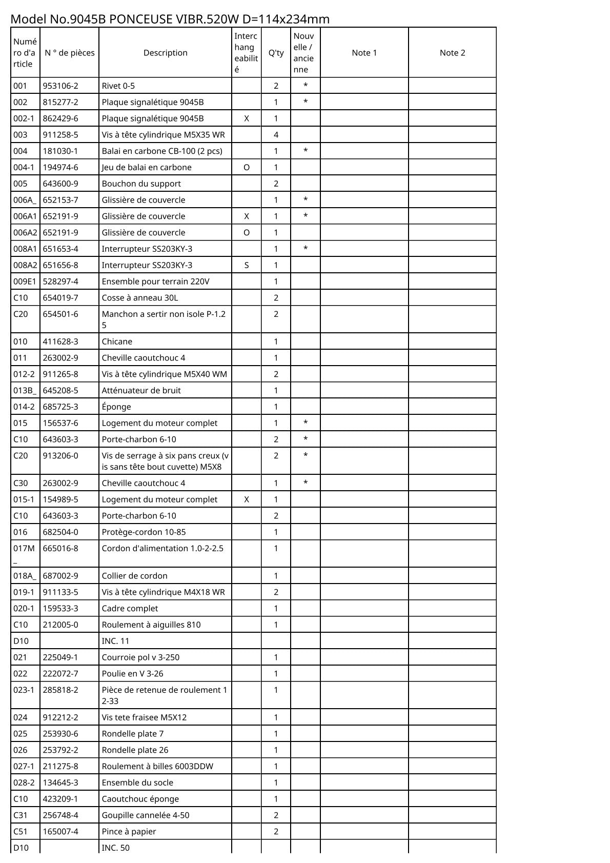 Vue éclatée Makita 9045B - page 2
