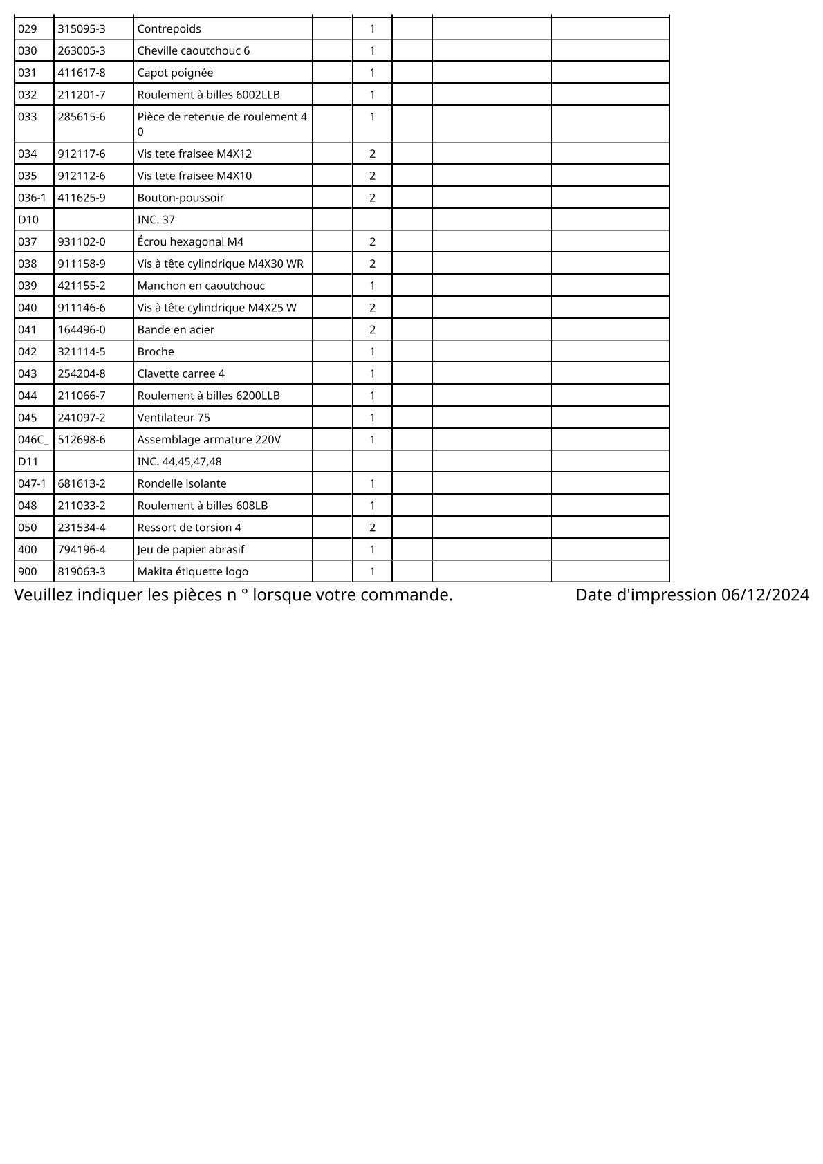 Vue éclatée Makita 9045B - page 3