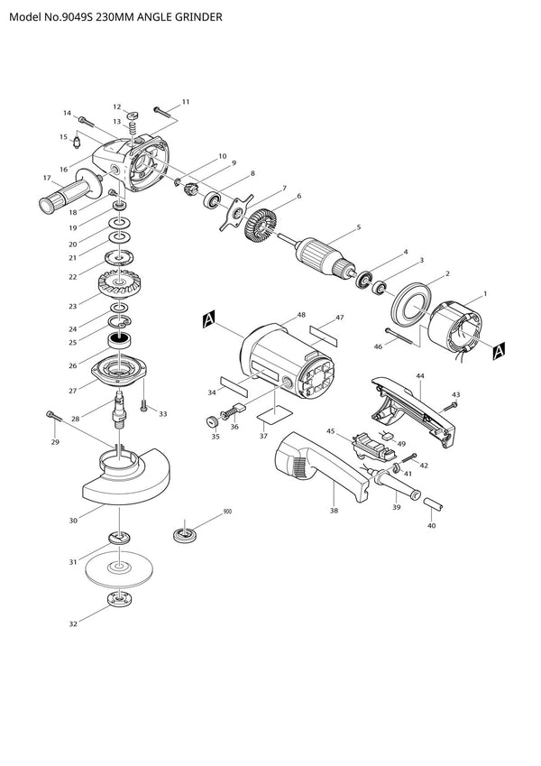Vue éclatée Makita 9049S - page 1