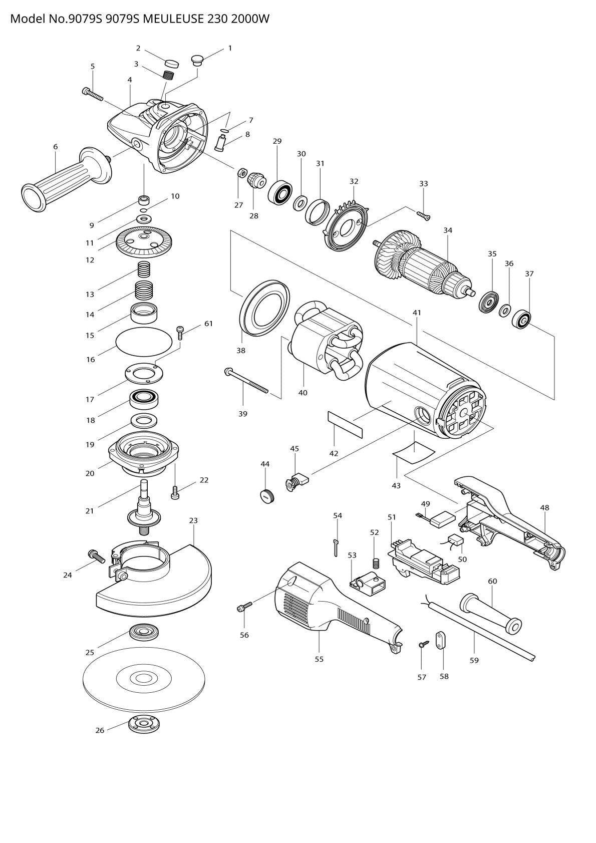Vue éclatée Makita 9079S - page 1