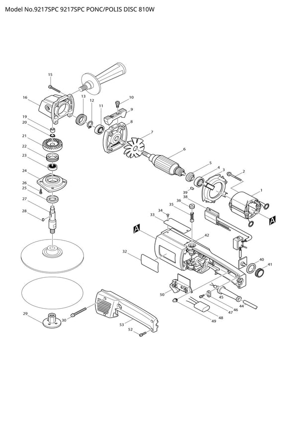 Vue éclatée Makita 9217SPC - page 1