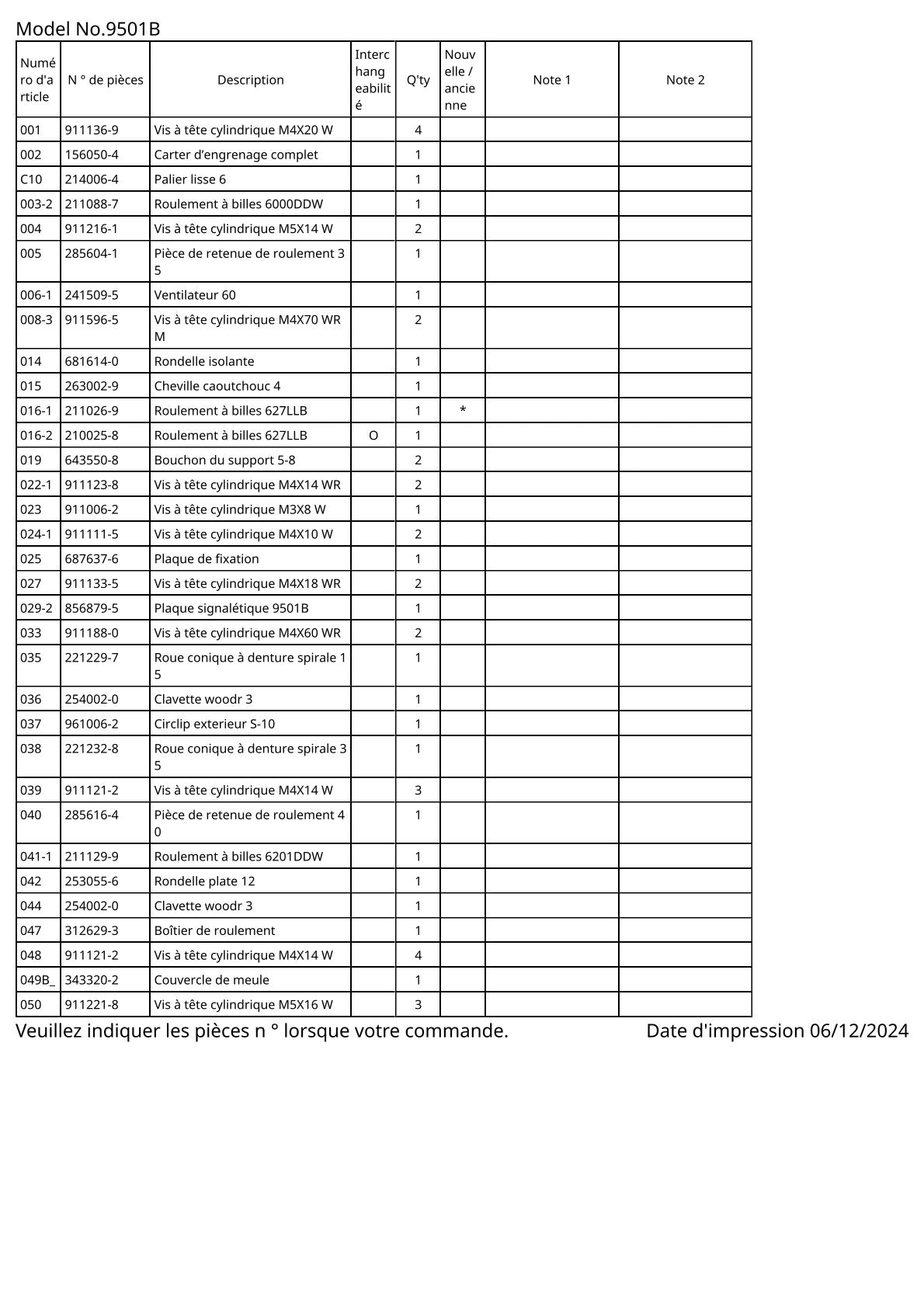 Vue éclatée Makita 9501B - page 2