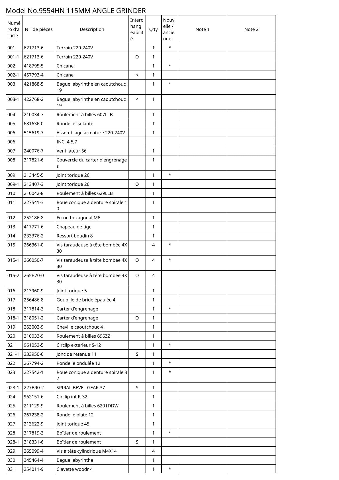 Vue éclatée Makita 9555HN - page 2