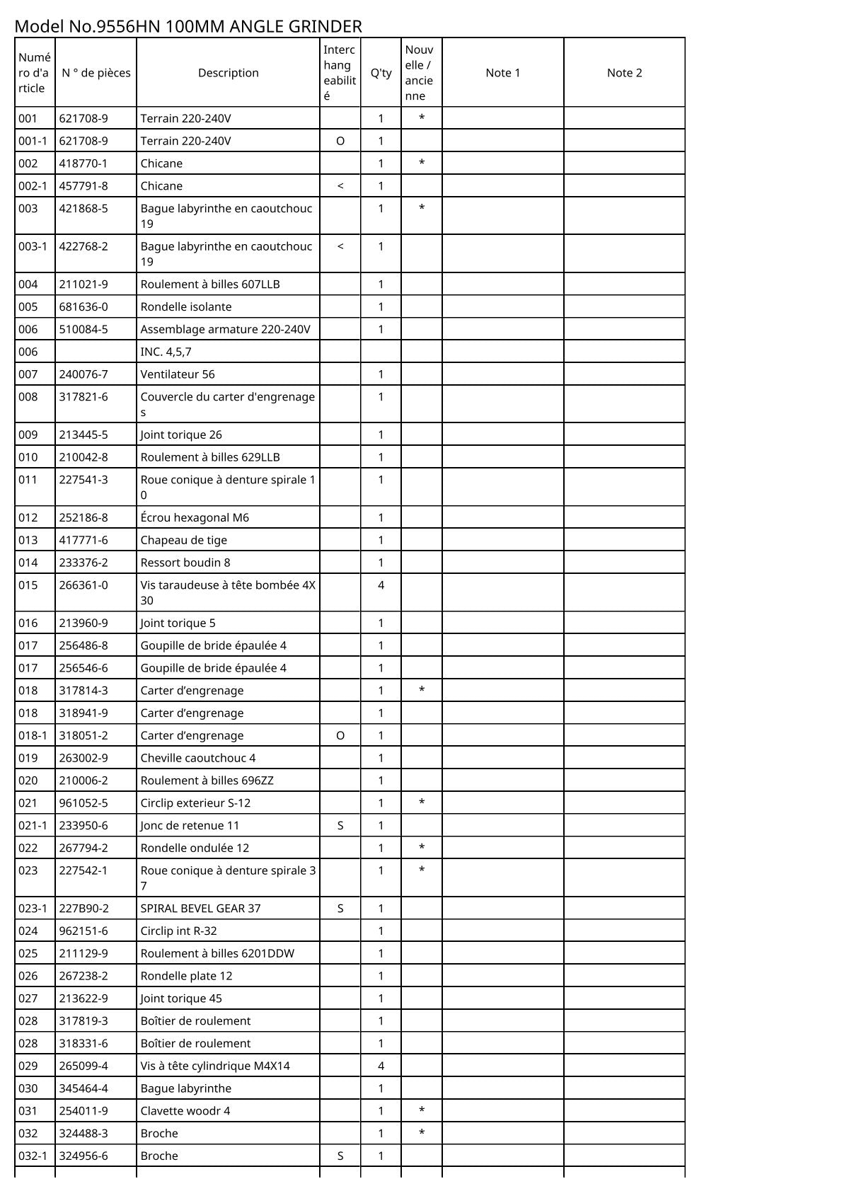 Vue éclatée Makita 9556HN - page 2