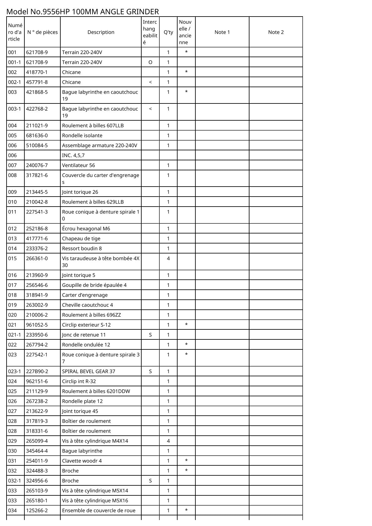 Vue éclatée Makita 9556HP - page 2