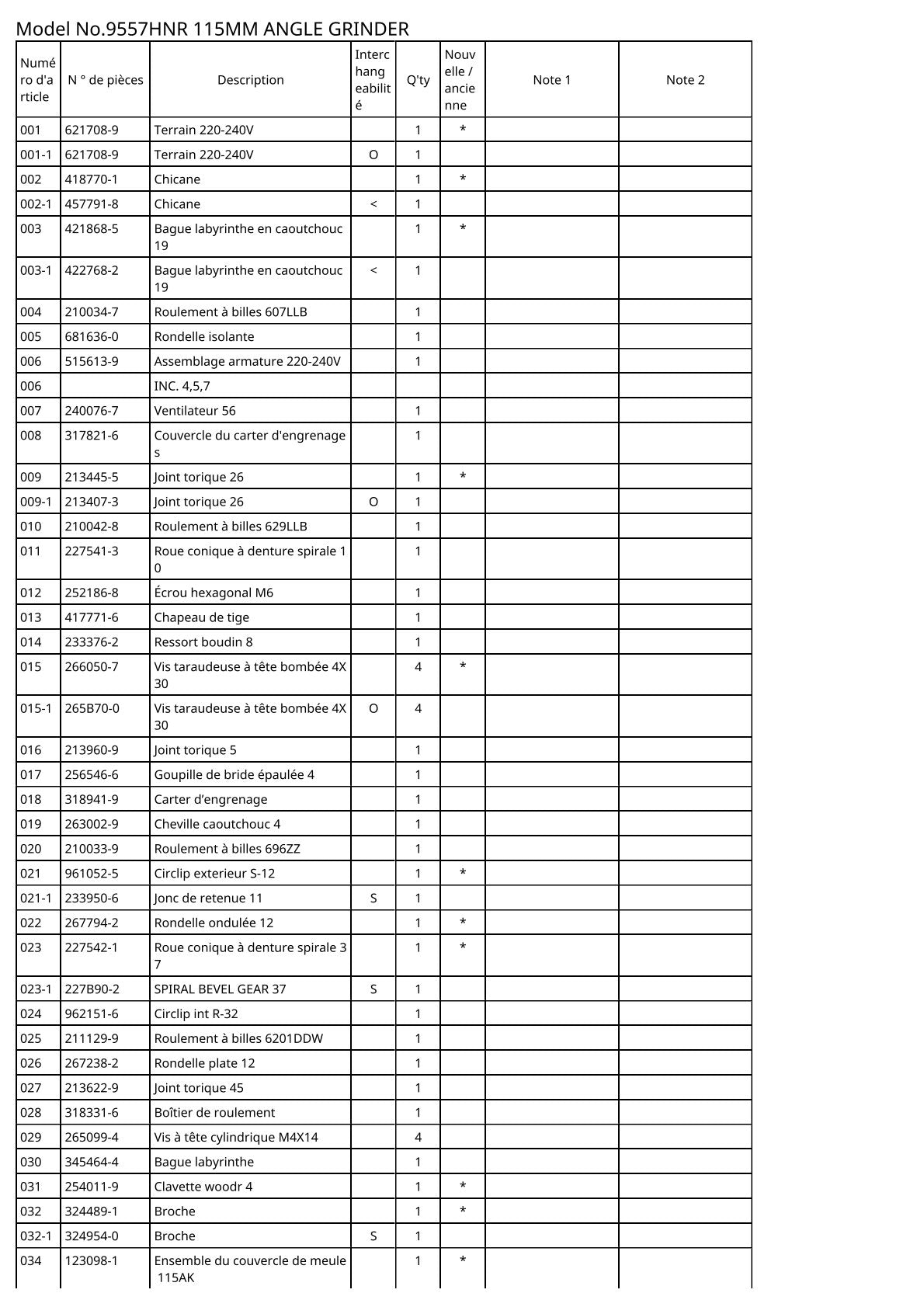 Vue éclatée Makita 9557HNR - page 2