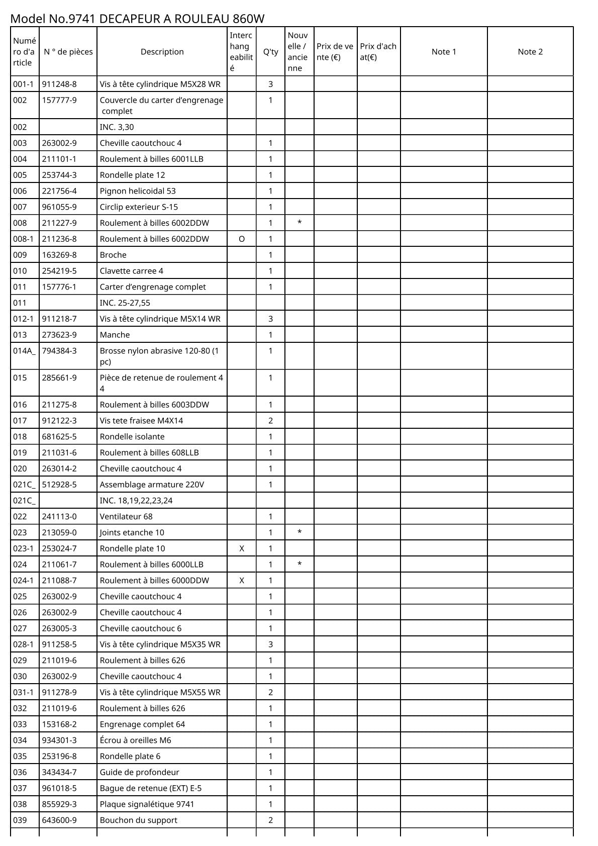 Vue éclatée Makita 9741 - page 2