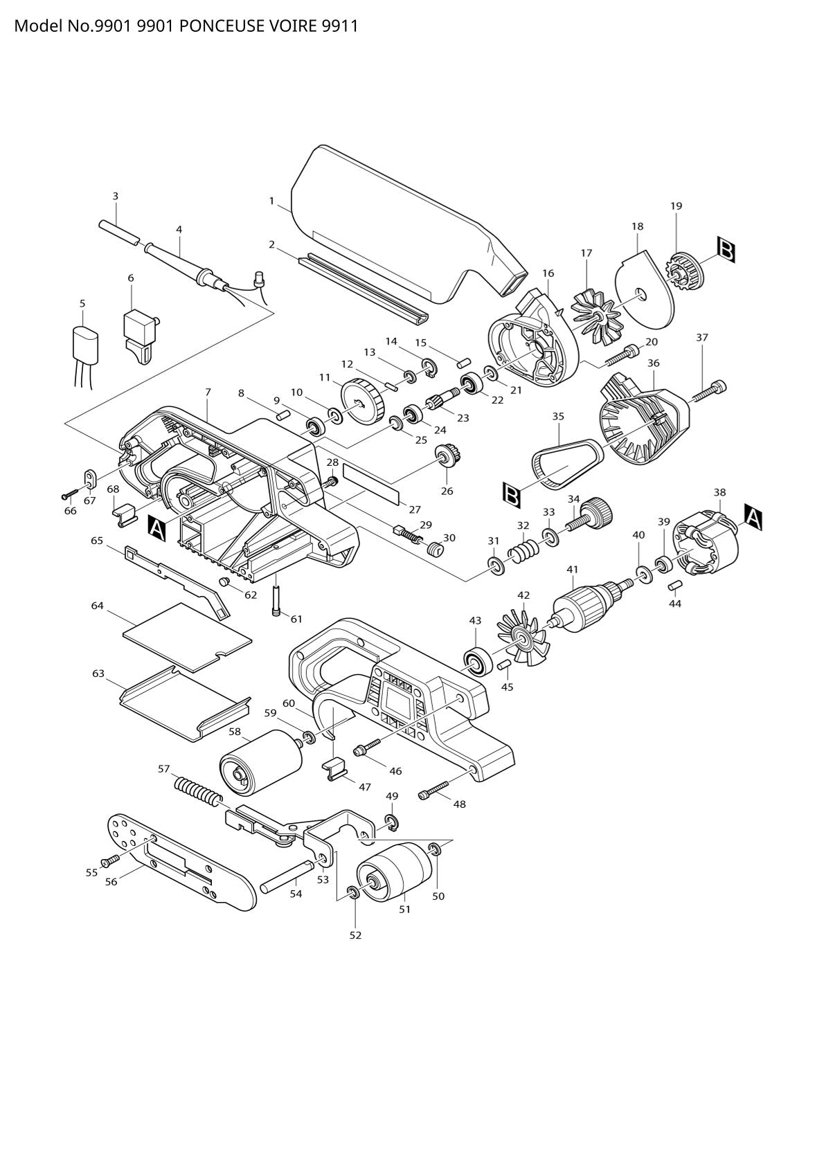 Vue éclatée Makita 9901 - page 1