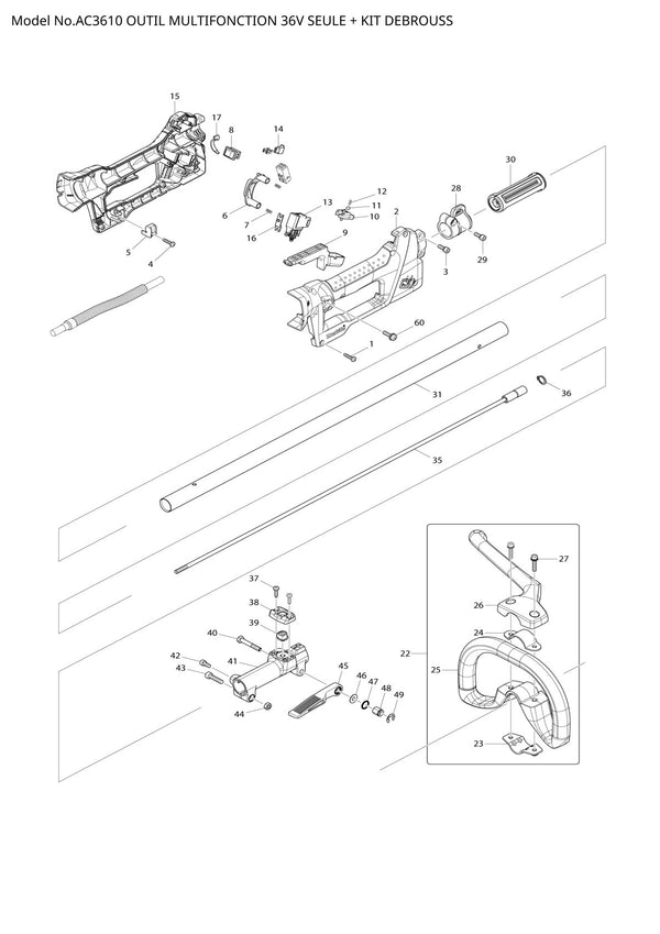 Pièces détachées groupe électrogène Makita AC3610