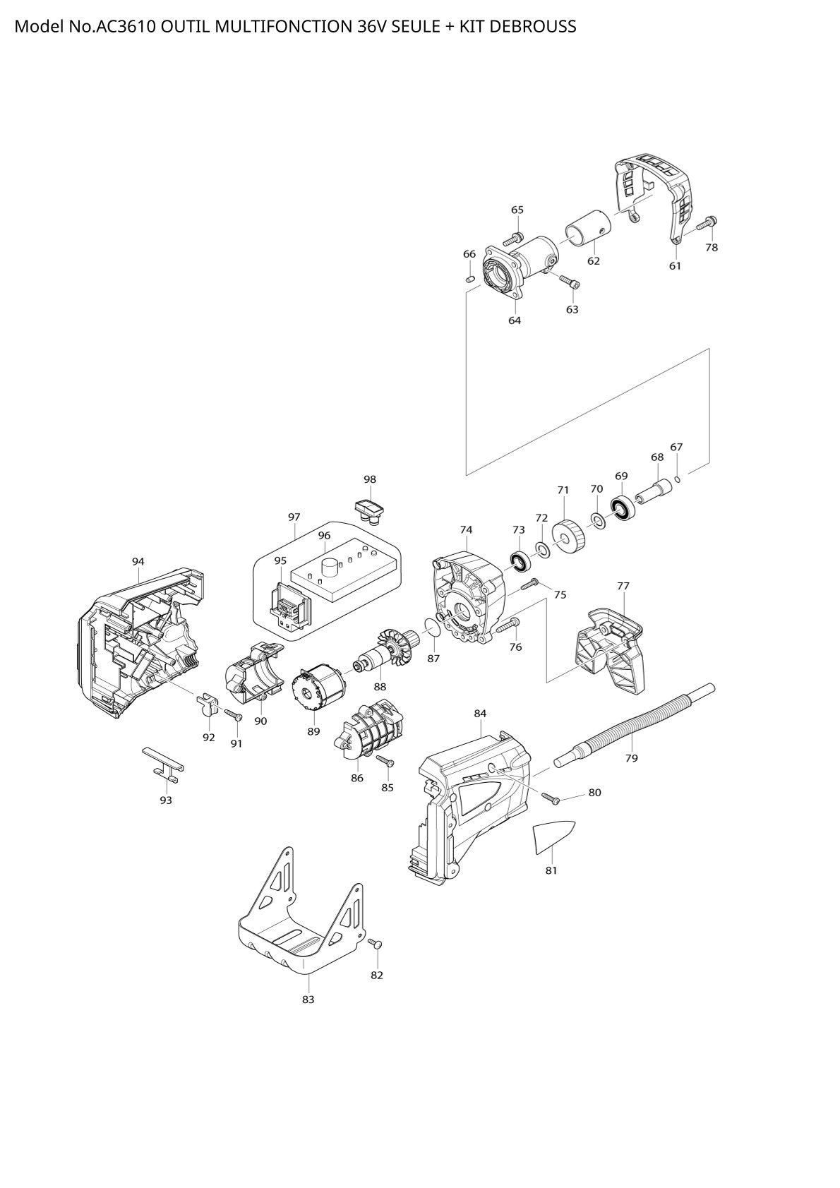 Pièces détachées groupe électrogène Makita AC3610