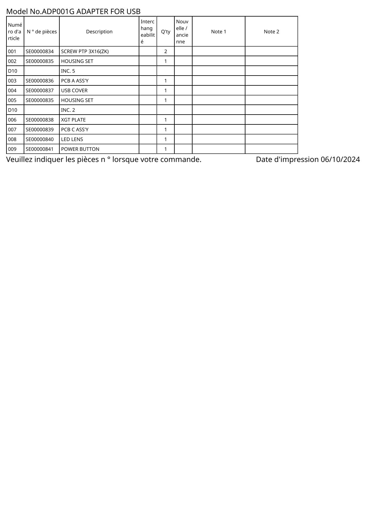 Vue éclatée Makita ADP001G - page 2