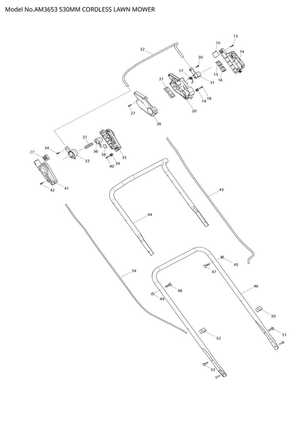 Vue éclatée Makita AM3653 - page 1