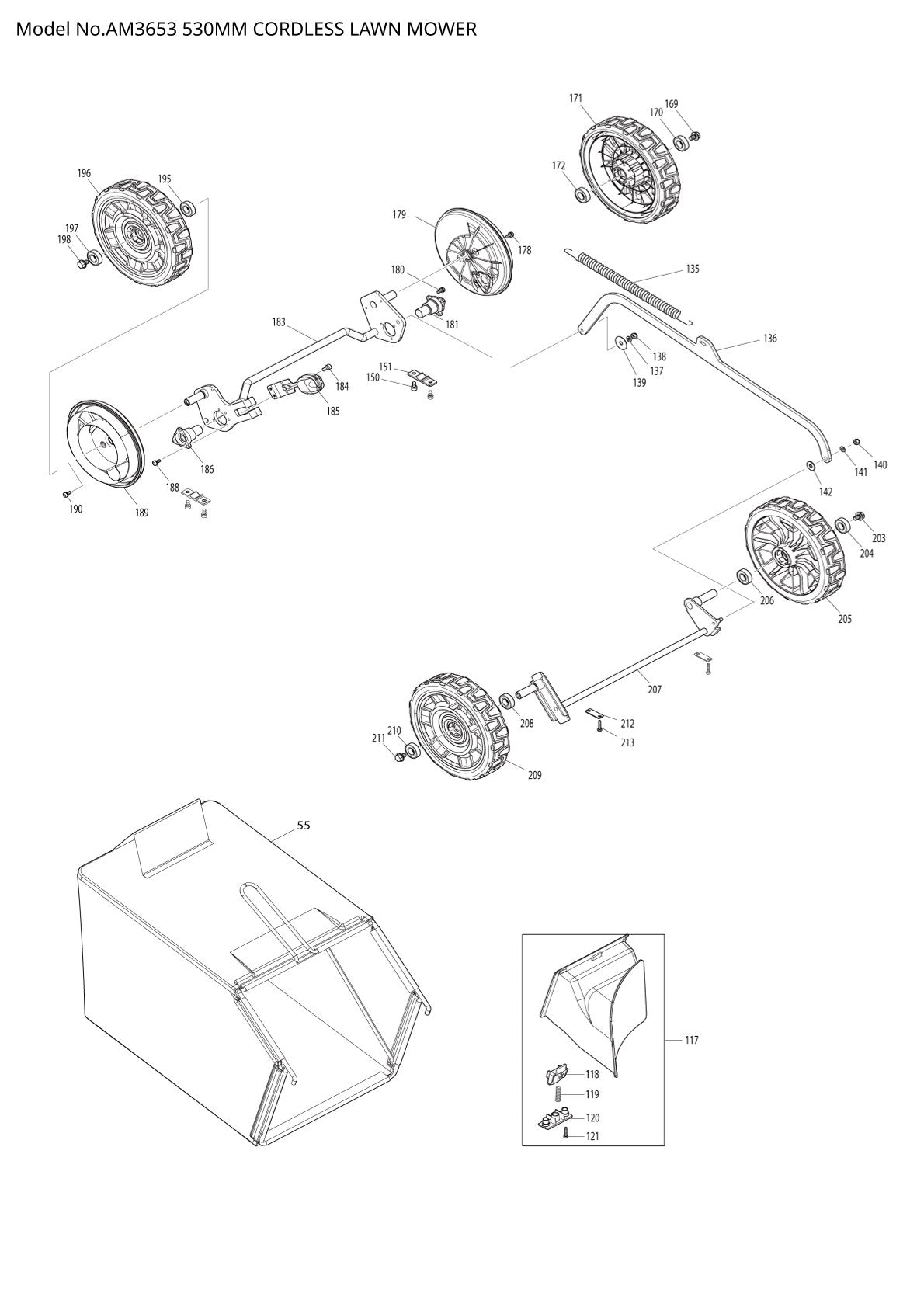 Vue éclatée Makita AM3653 - page 4