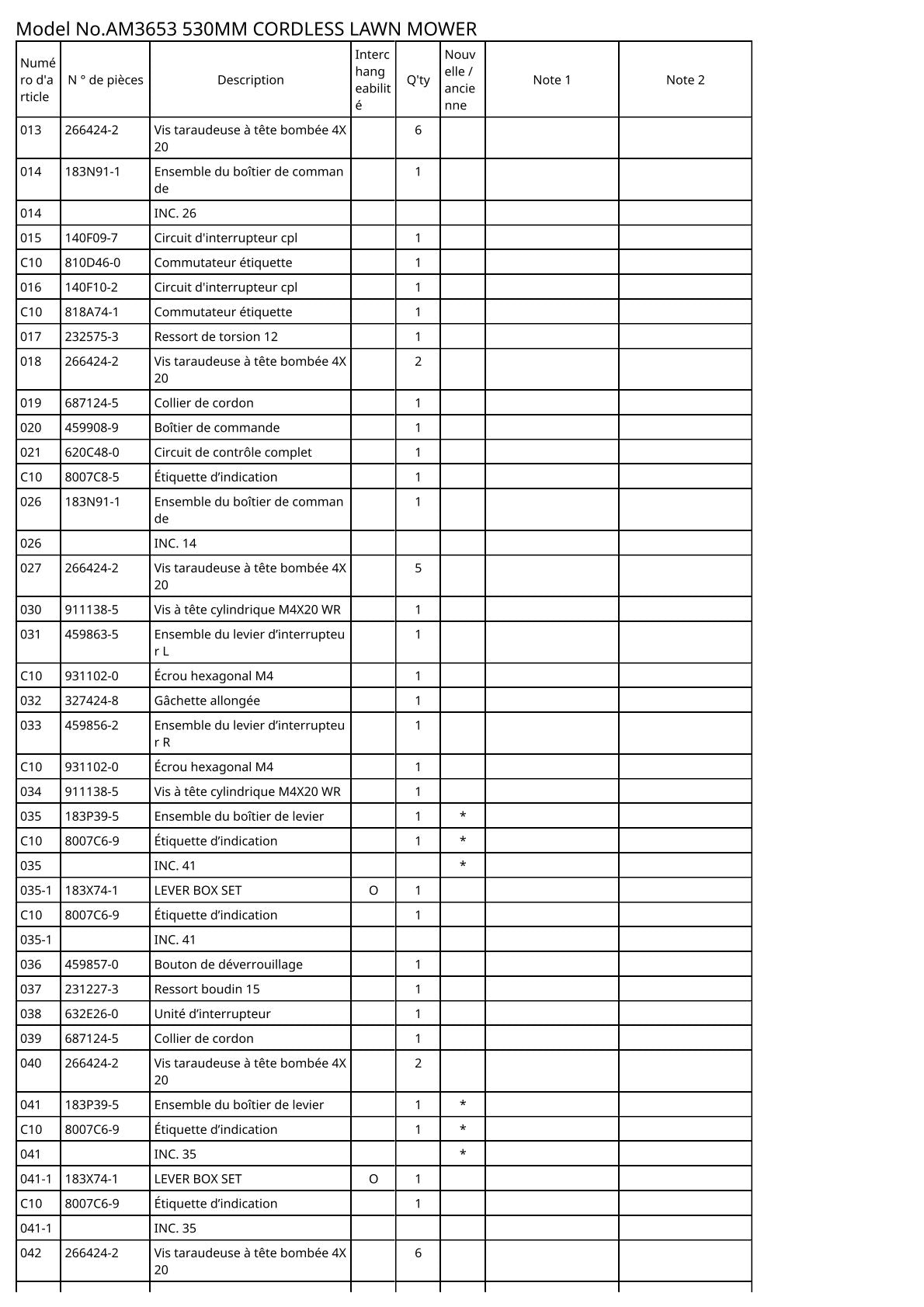 Vue éclatée Makita AM3653 - page 5