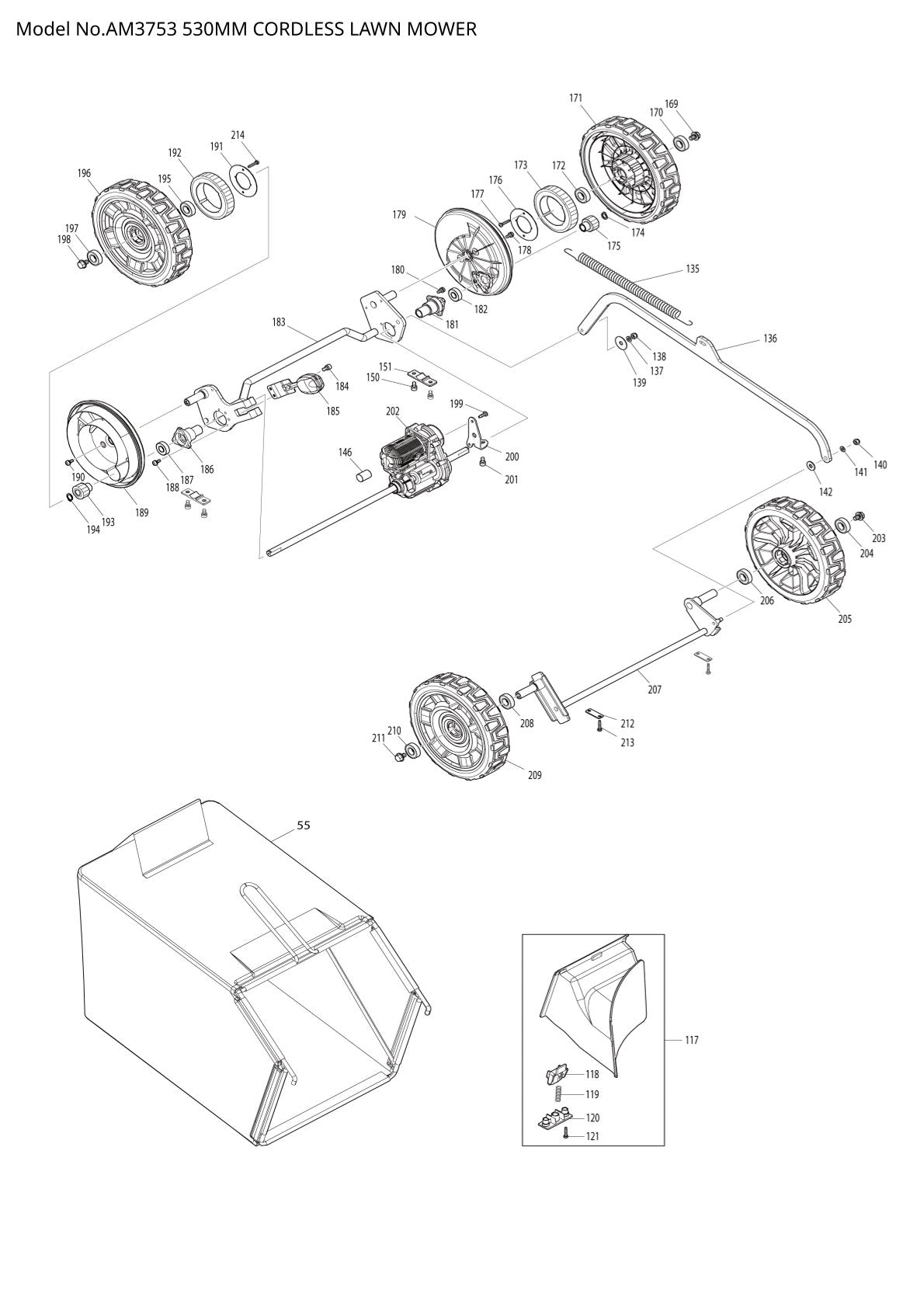 Vue éclatée Makita AM3753 - page 4