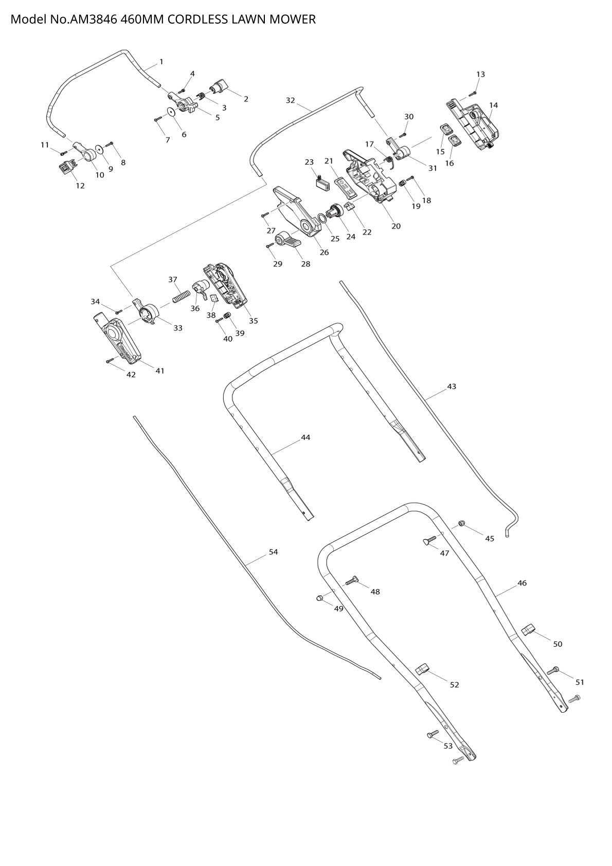 Vue éclatée Makita AM3846 - page 1