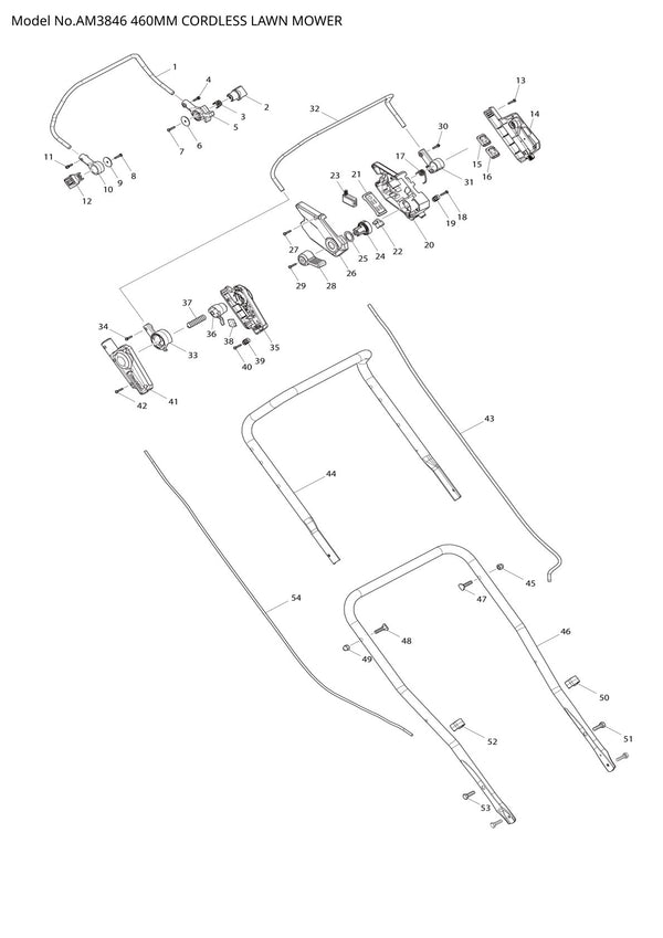 Vue éclatée Makita AM3846 - page 1