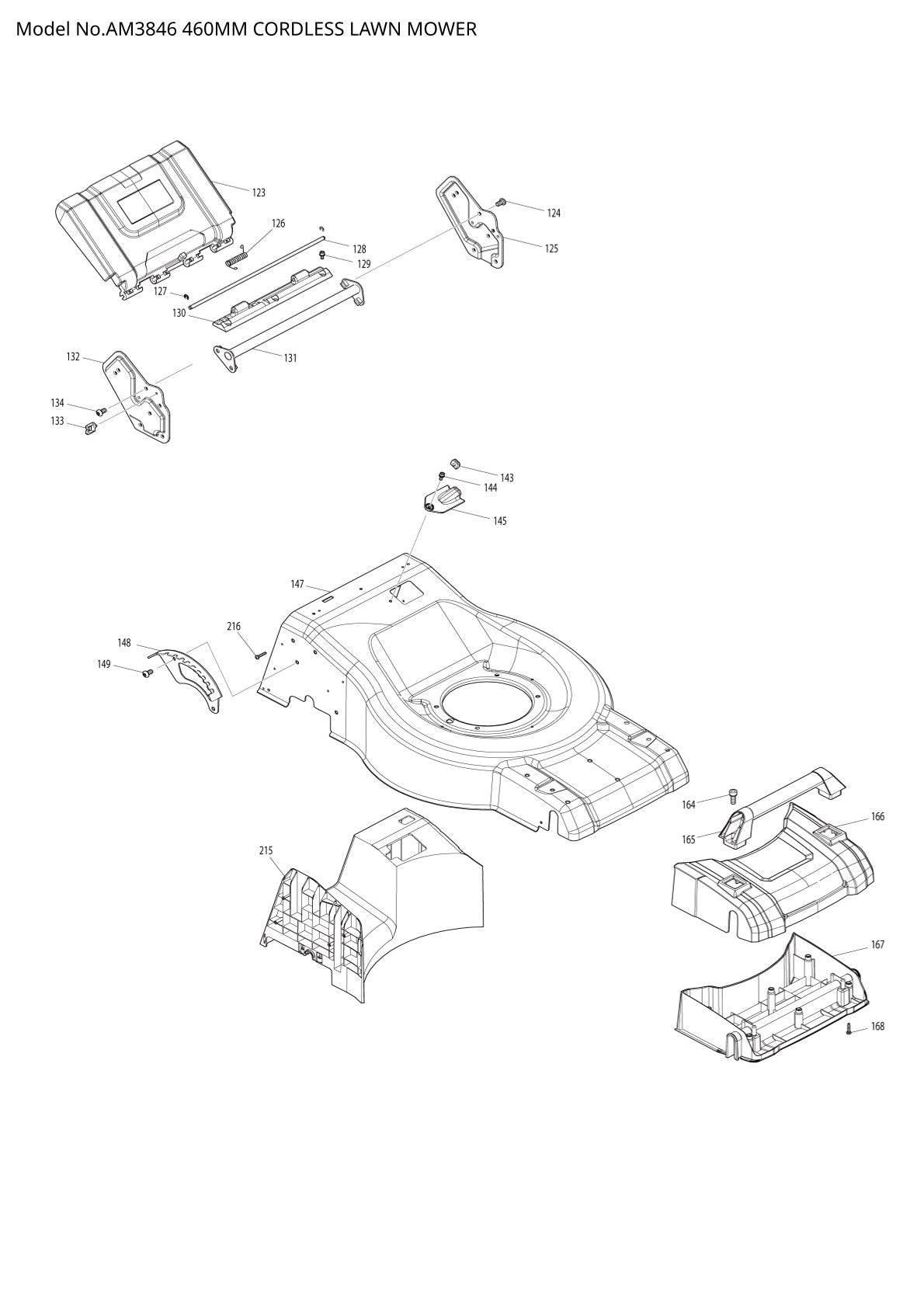 Vue éclatée Makita AM3846 - page 3