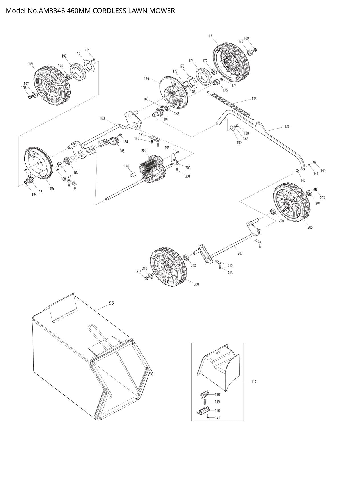 Vue éclatée Makita AM3846 - page 4