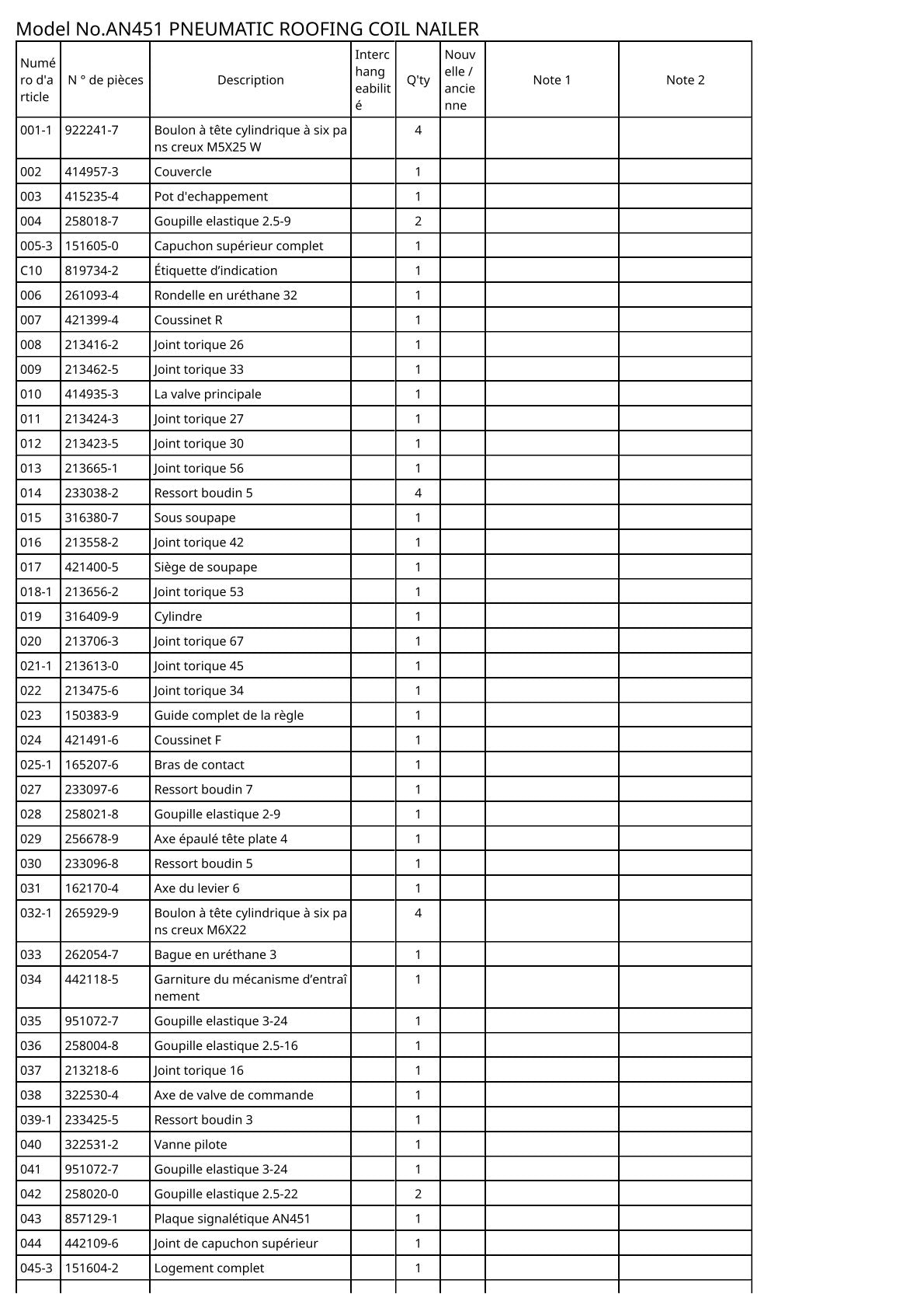 Vue éclatée Makita AN451 - page 2
