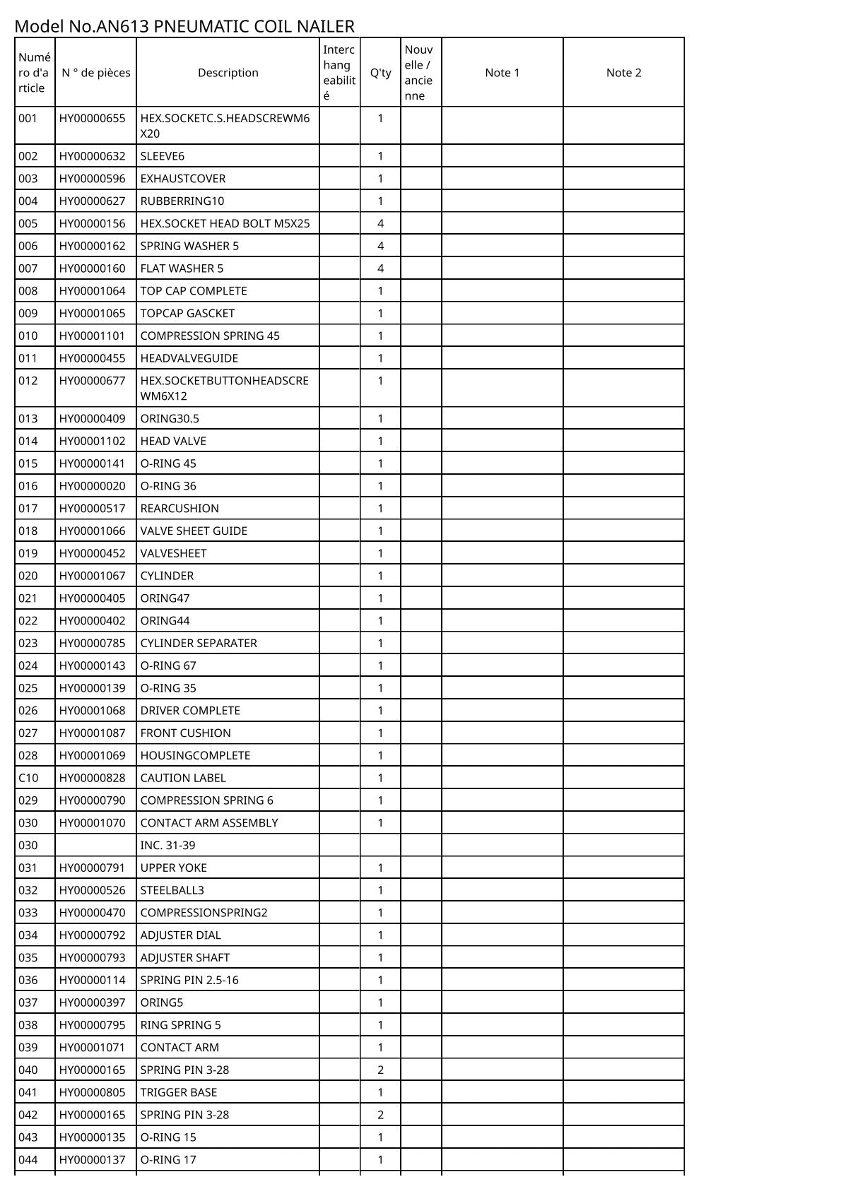 Vue éclatée Makita AN613 - page 2