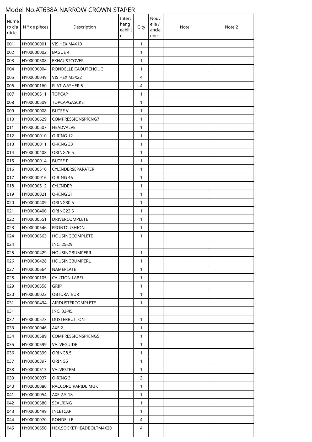 Vue éclatée Makita AT638A - page 3