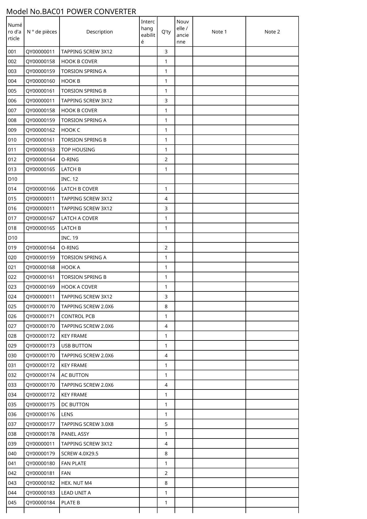 Vue éclatée Makita BAC01 - page 3