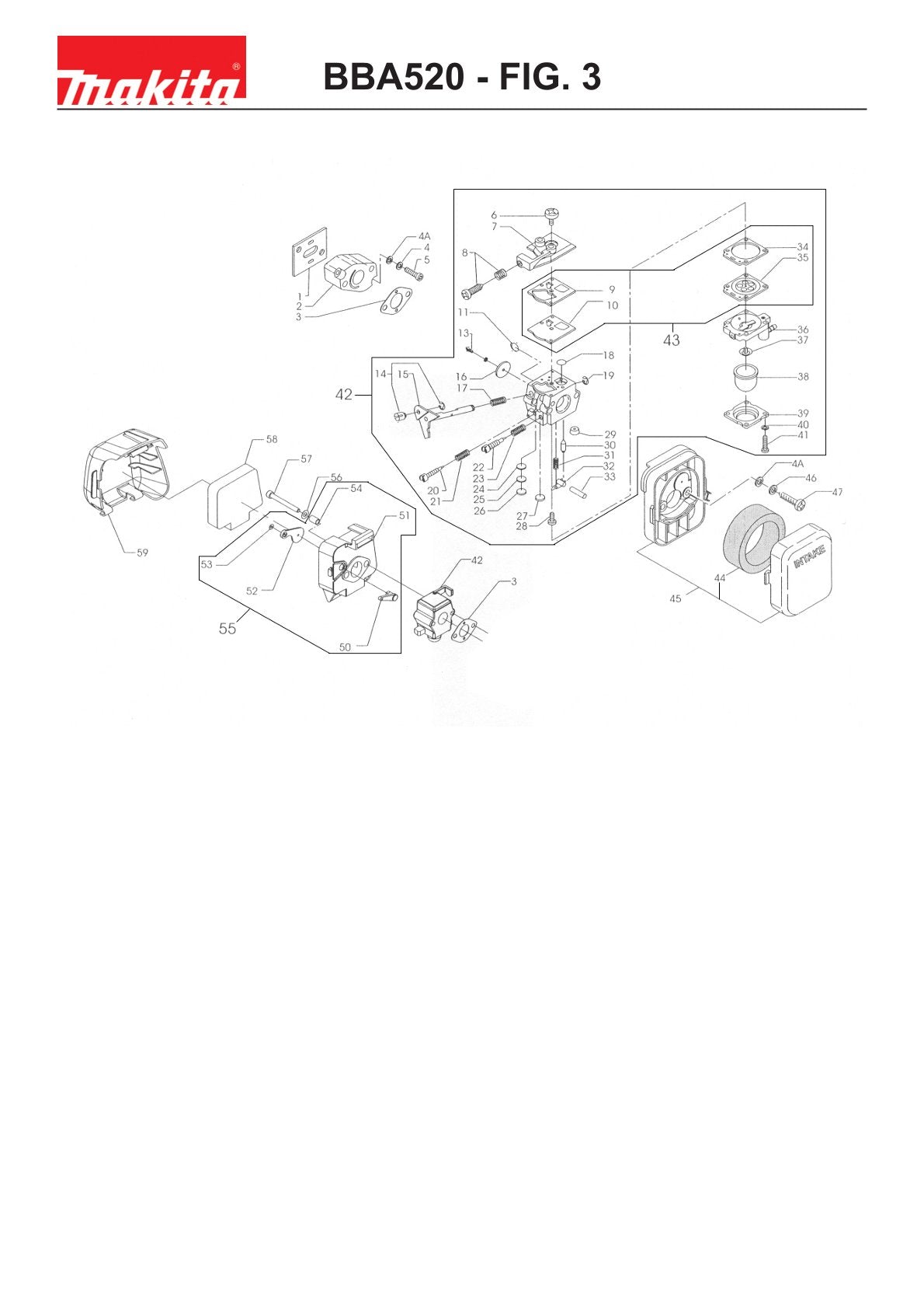 Vue éclatée Makita BBA520 - page 5