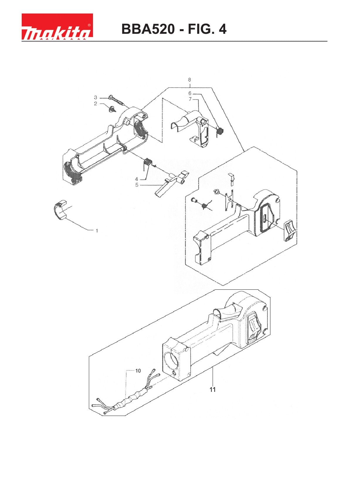 Vue éclatée Makita BBA520 - page 7